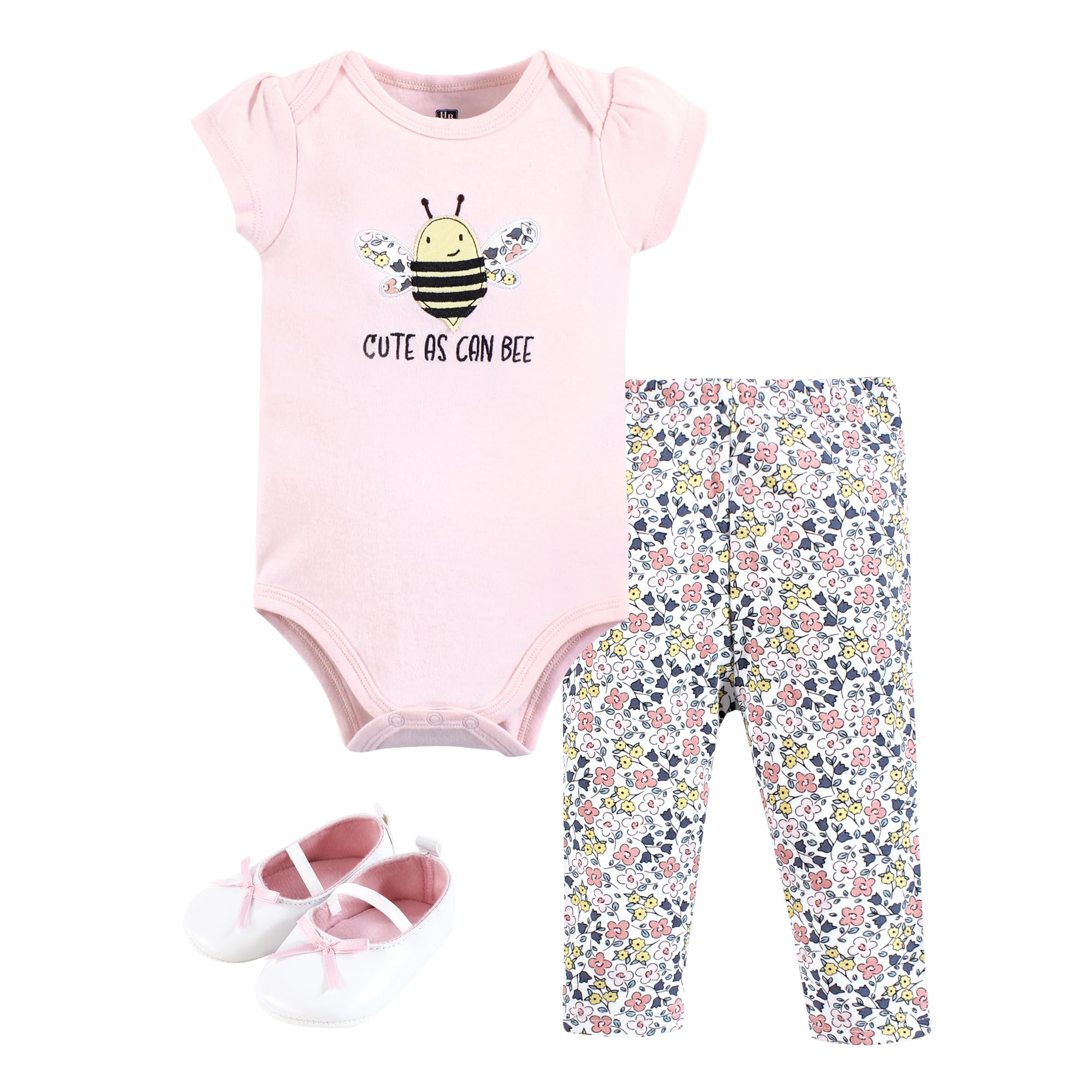 Hudson Baby Unisex Baby Cotton Bodysuit, Pant and Shoe Set