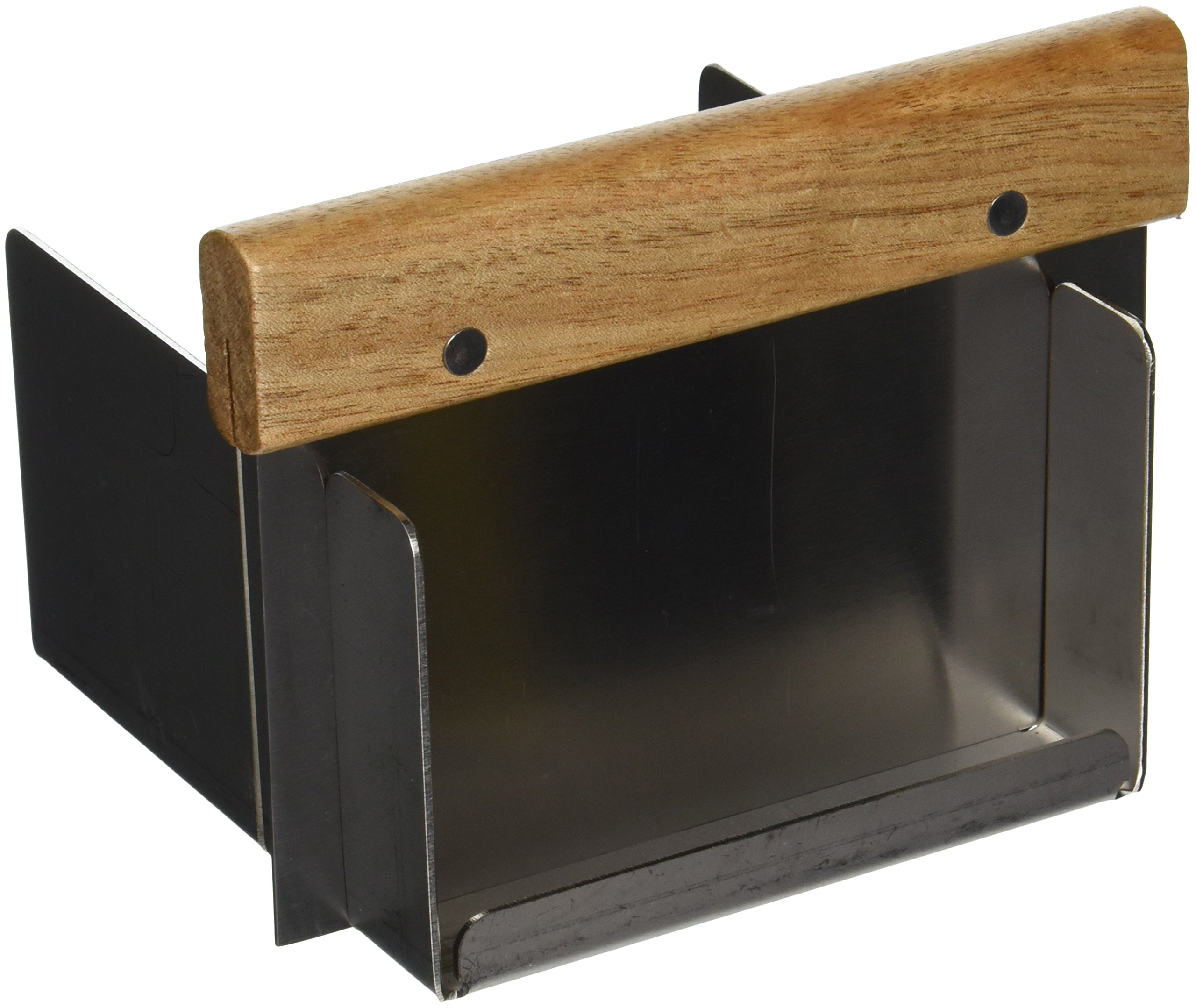 Areej Stainless Steel Mitre Box Miter Set-2 Slots for 1" & 2" Cuts. 5" x 4 3/4" x 3" high w/Lip. Made in USA. Includes Soap Cutter (China), Black, 2 Piece