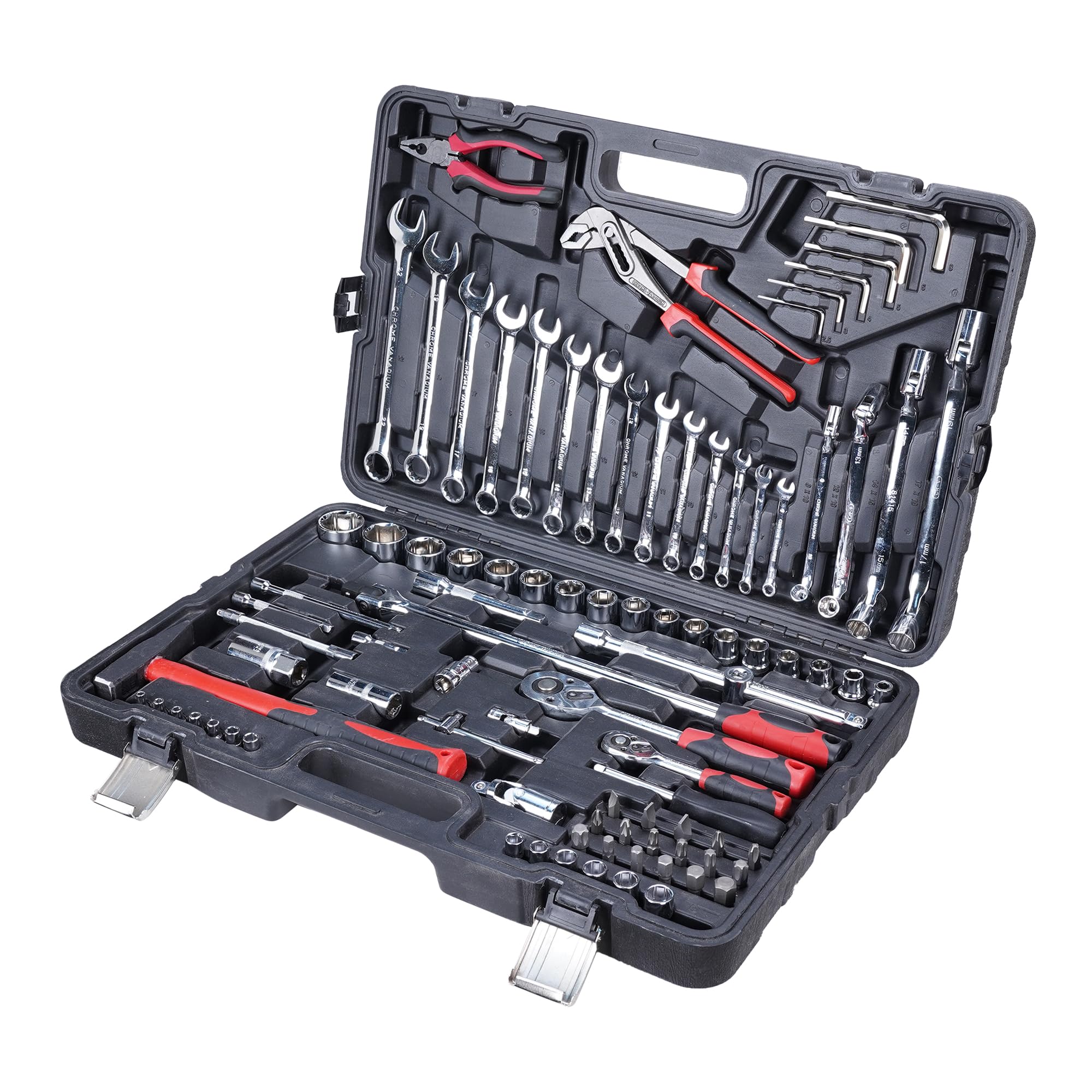 Royal Power Professional Comprehensive Repair Mixed Tool Sets. Combination Wrench, Pliers, Claw Hammer, Adjustable wrench, Screwdrivers (95pc)