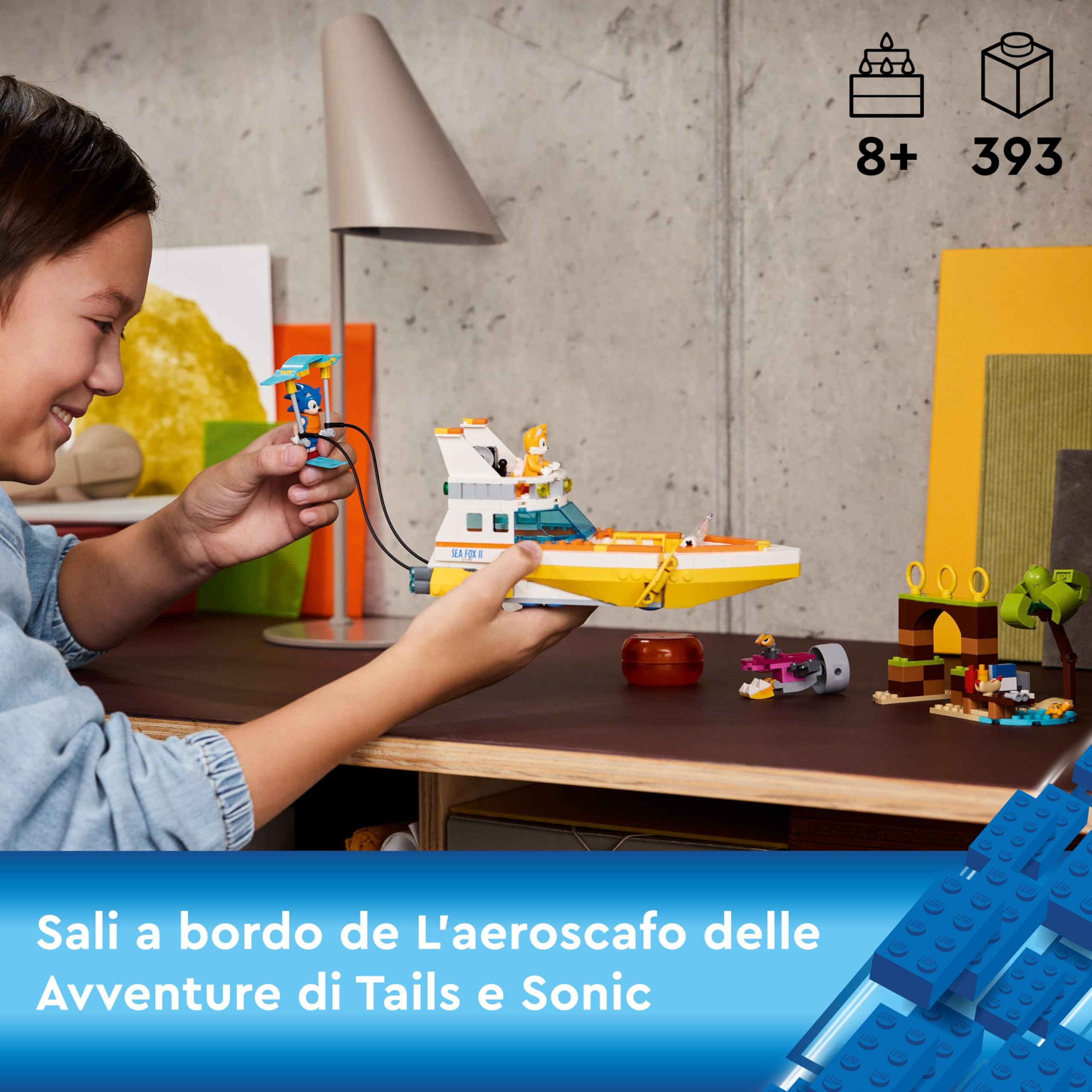 LEGO Sonic the Hedgehog L’Aeroscafo delle Avventure di Tails, Barca Giocattolo con 4 Personaggi del Videogioco, Giochi Interattivi da Collezione per Bambini e Bambine da 8 Anni, Regalo da Gamer 76997