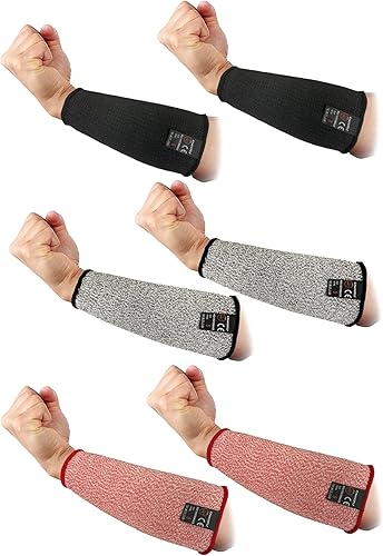 3 pares de mangas protectoras para brazos, resistentes a los cortes, protectores de brazo antiabrasión, brazalete de seguridad para jardín, cocina,