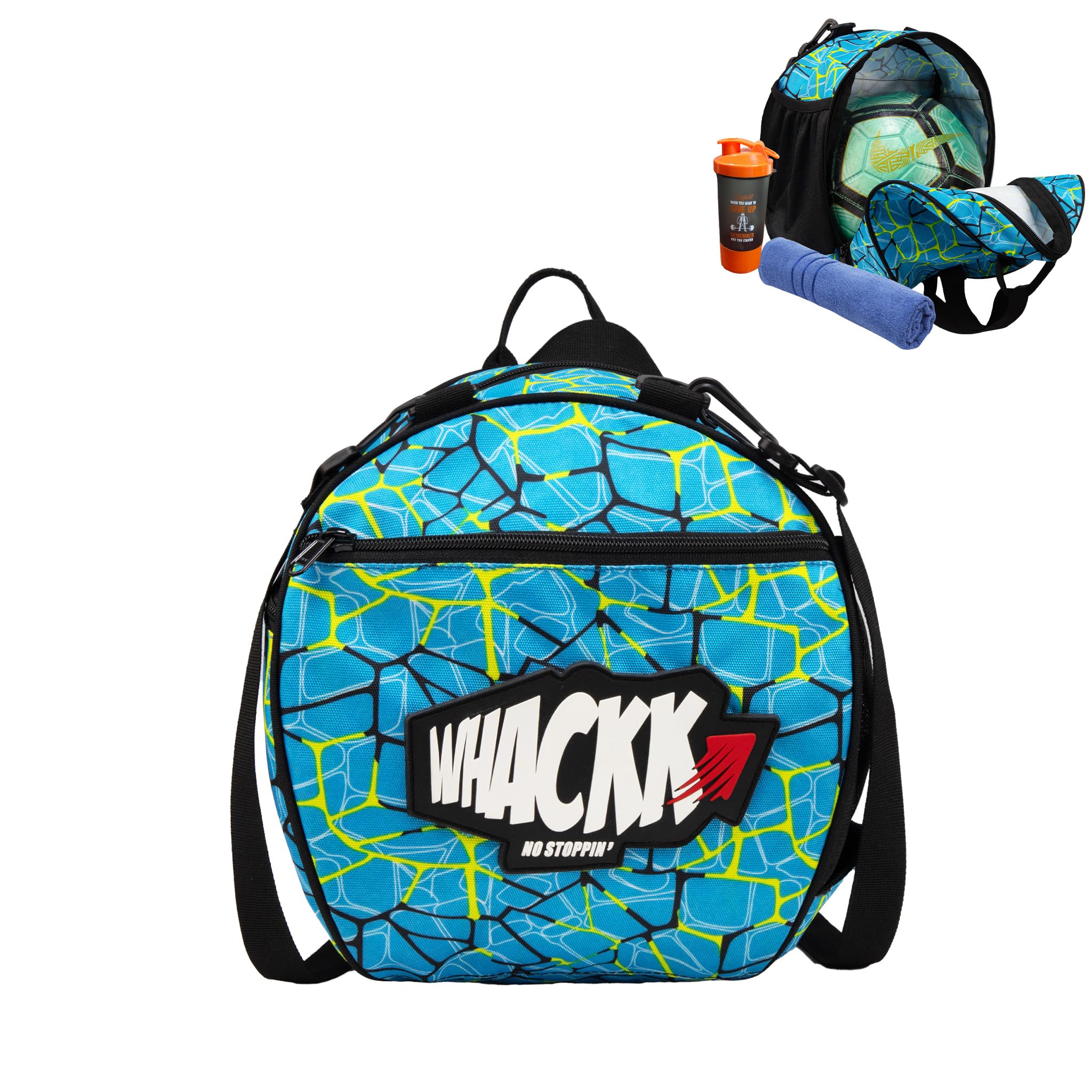 WHACKK Attack Soccer Football Equipment Bags|Basketball Volleyball Bags |Adjustable Strap Backpack |Easy Access Pocket Mesh Bottle Holders | Ball Bag |Kitbag |Bag (R31, 12L)-image-25