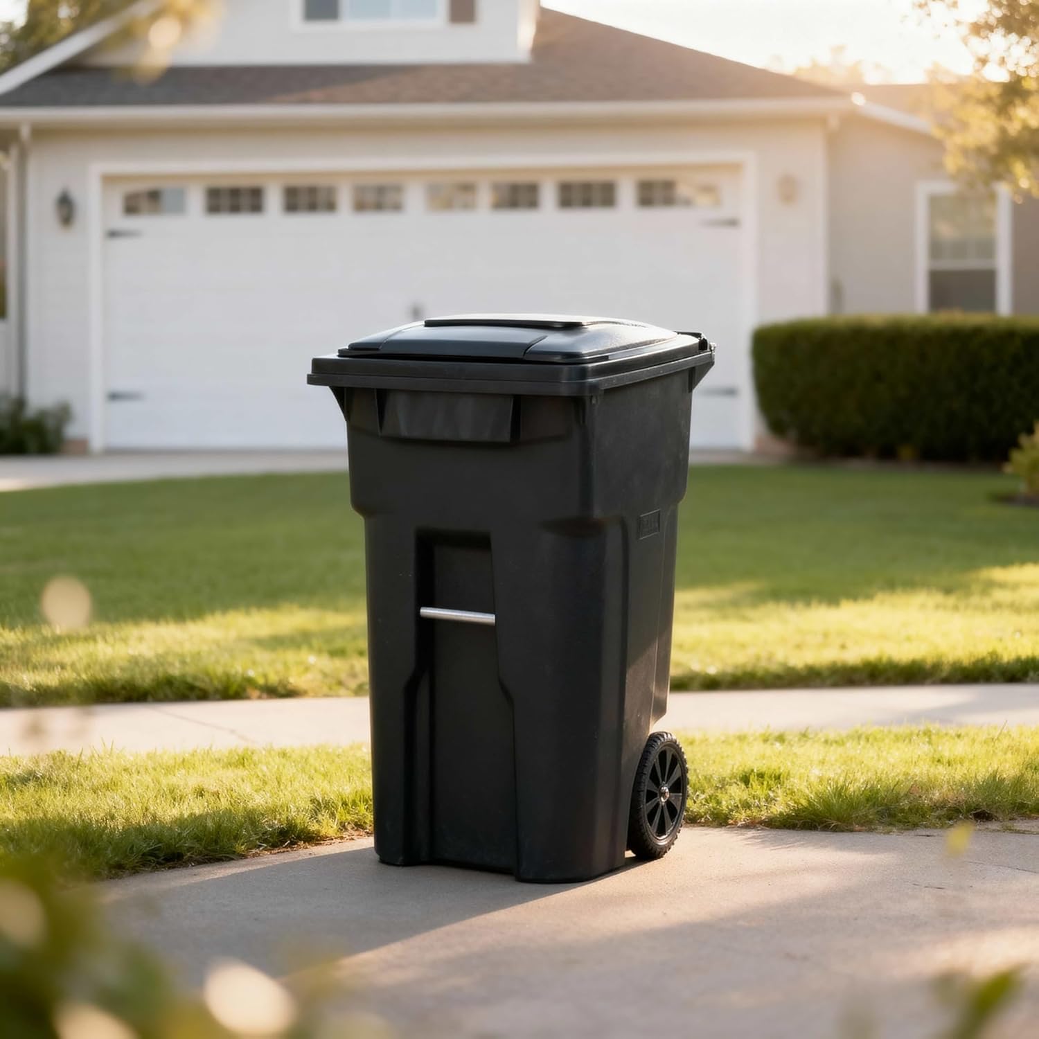 48 Gallon Garbage Cans Trash Cans With 2 Rugged Wheels Ergonomic Handle And Lid Heavy Duty Construction Built For Toughness And Maximum Impact Resistance Perfect For Both Indoor Or Outdoor Use