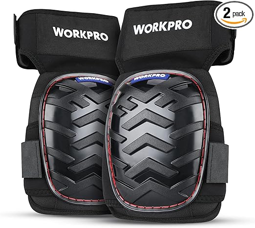 WORKPRO Knee Pads for Work, Ergonomic Gel Knee Pads Protector with Thick Foam Cushion, Heavy Duty Anti-slip Kneepads for Construction Flooring and Gardening