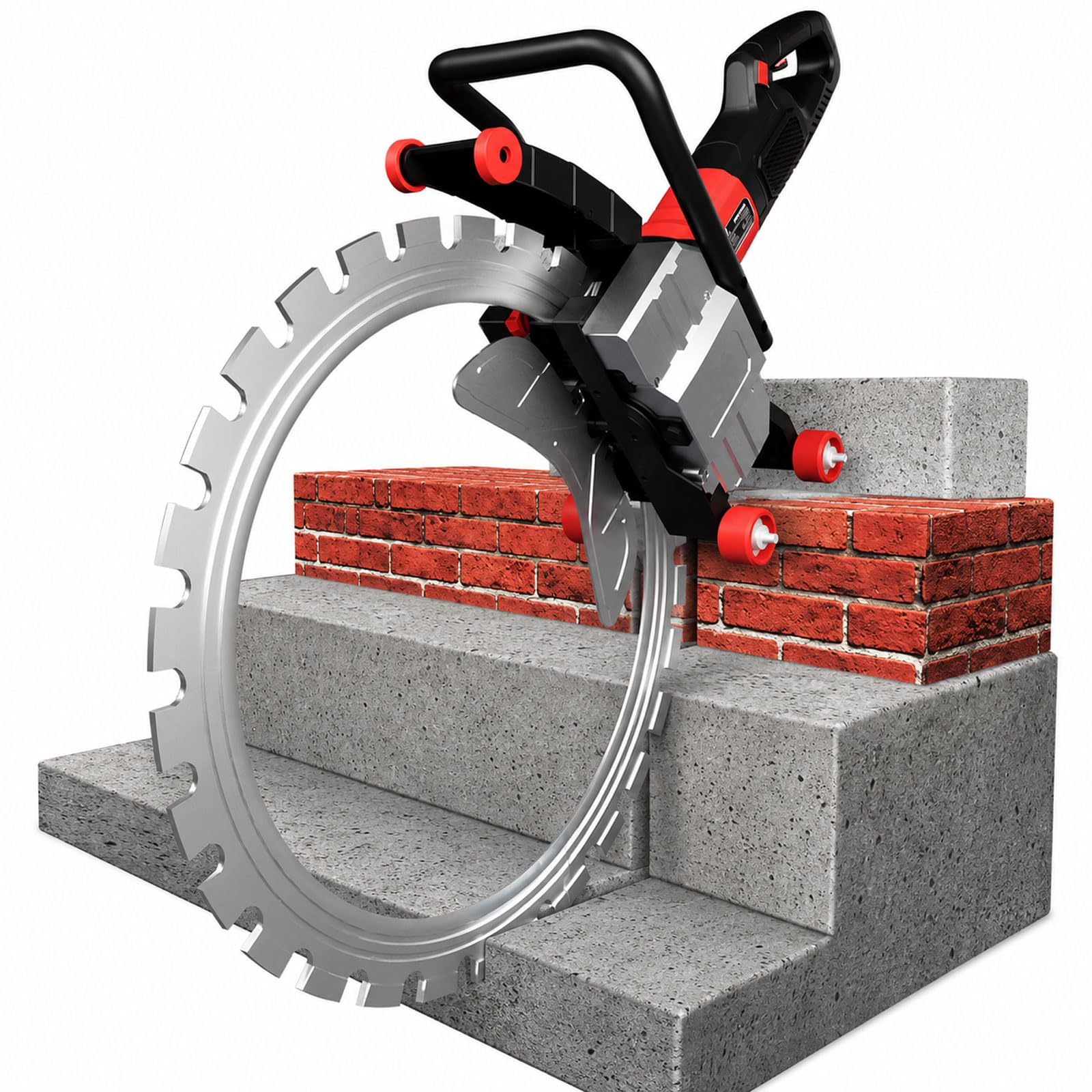 BDJSN 16-Inch Electric Concrete Saw, 9800W Wall Cutting Saw with 11.81" Cutting Depth, 3000RPM Concrete Ring Saw with Water Fed Dust Suppression, Diamond Blade for Brick, Concrete & Stone