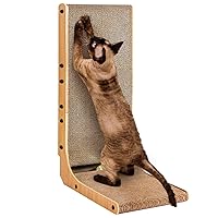 EHEYCIGA Tiragraffi per Gatti a Forma di L Alto 68cm, Tira Graffi Verticale con Palla Giocattolo