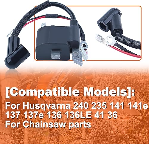 Miniatura 4 de Para Husqvarna 240 235 141 141e 137 137e 136 136LE 41 36 para piezas de motosierra, kit de bobina de encendido, 530039143, 545199901, 545063901,