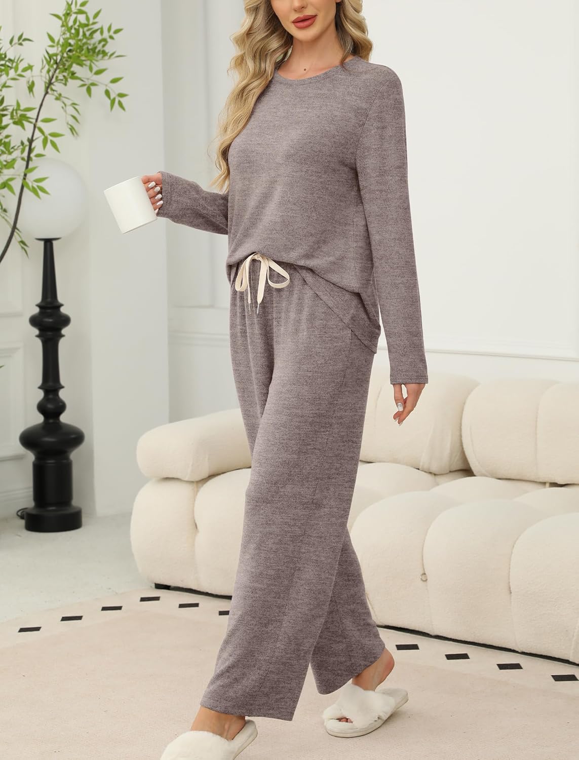 SAMPEEL Pajamas for Women Set Comfy Lounge Sets Two Piece Long Sleeve Cute Pjs Soft Sleepwear Winter Clothing - Image 2