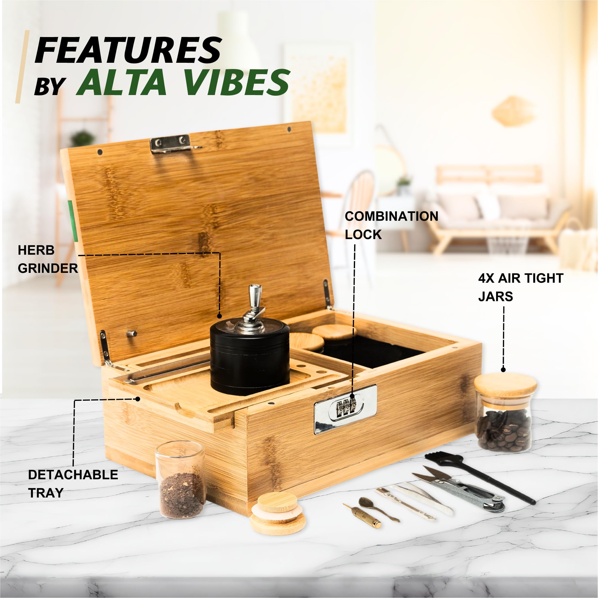 Amazon.com: ALTA VIBES Premium Large Bamboo Storage Box - With