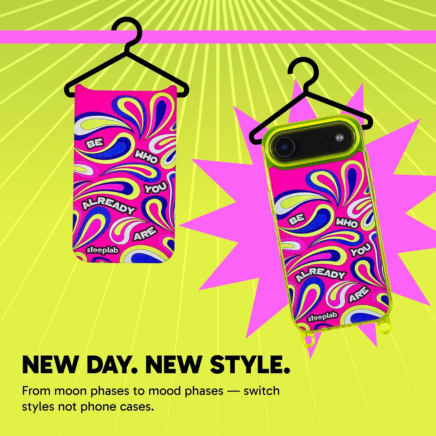 SteepLab Freehand Case + Canvas Cover Bundle for iPhone 17 Air - Lanyard-Ready Clear Case with Interchangeable Magnetic Back Plate (Edgy & Vibes)