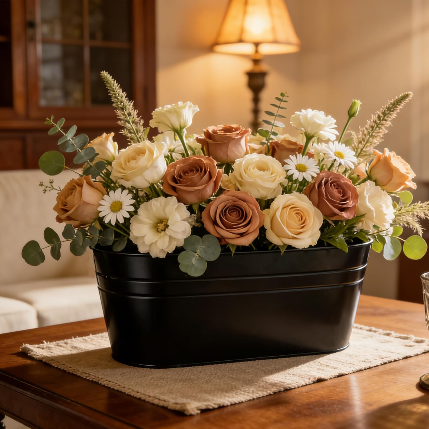 SYITCUN Metal Railing Planter Boxes 16 Inch, 3-Pack Adjustable Hanging Flower Pots for Balcony, Deck, Porch & Fence, Detachable Hook Design, Black Heavy Duty Planters for Outdoor