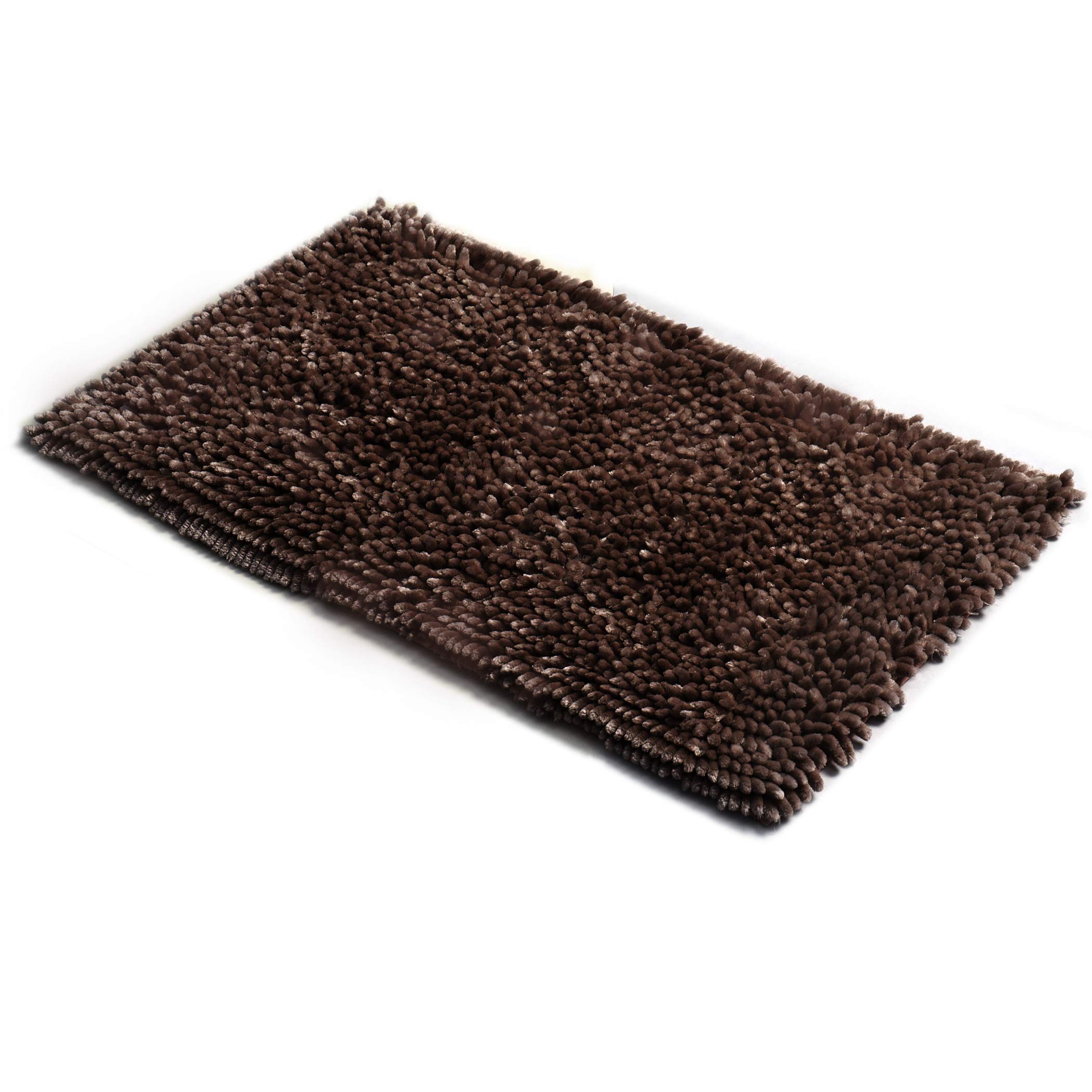 MICRODRY SoftGloss Shiny Absorbent Shag Chenille Memory Foam Bath Mat with GripTex Skid-Resistant Ba