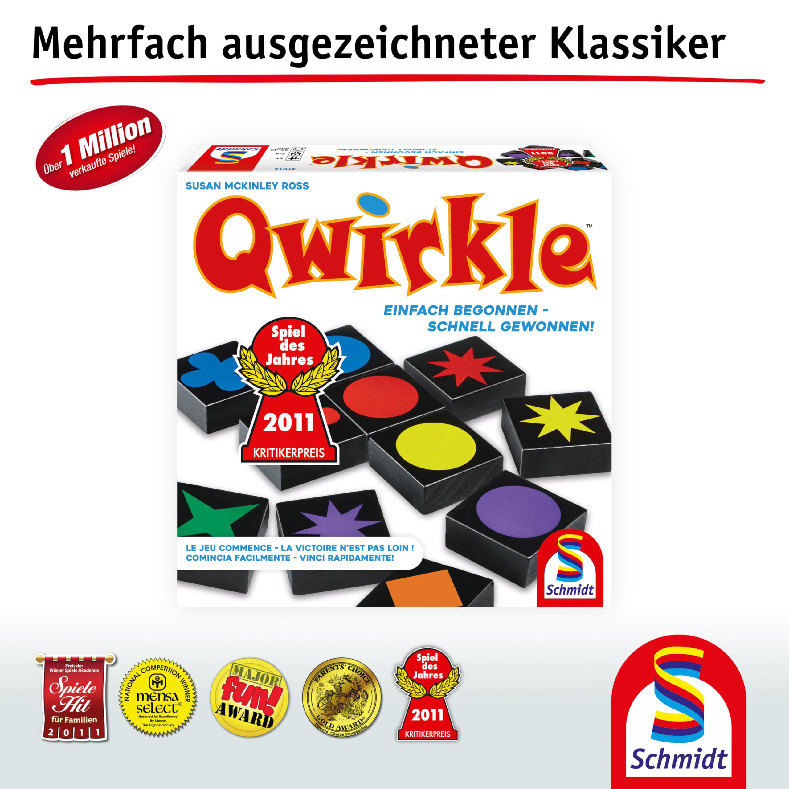 Schmidt Spiele- Jeu de Famille Qwirkle, 6 ans to 99 ans,49014