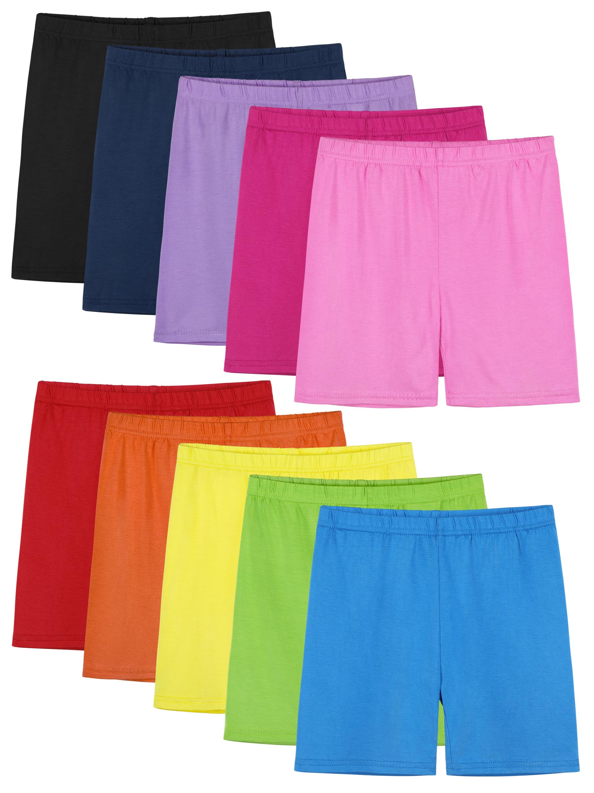 10er Pack Radlerhosen für Mädchen | Turnhose & Unterziehshorts für Kleinkinder Weiche Sport Bike Shorts Mehrfarbig Für Tanz, Yoga, Schule