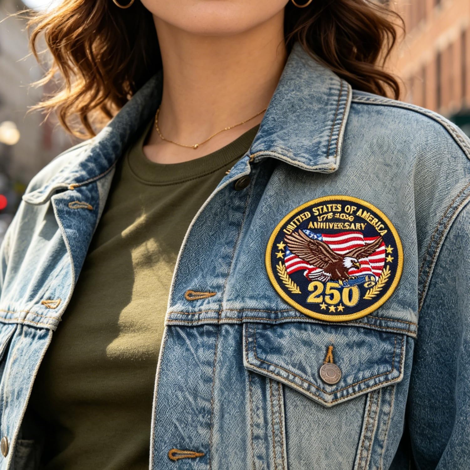 250th Anniversary USA Hook and Loop Patch, 4th of July 250th Liberty America 1776-2026 Patch for Hats, Backpacks, Vests, Bags, Dog Harnesses