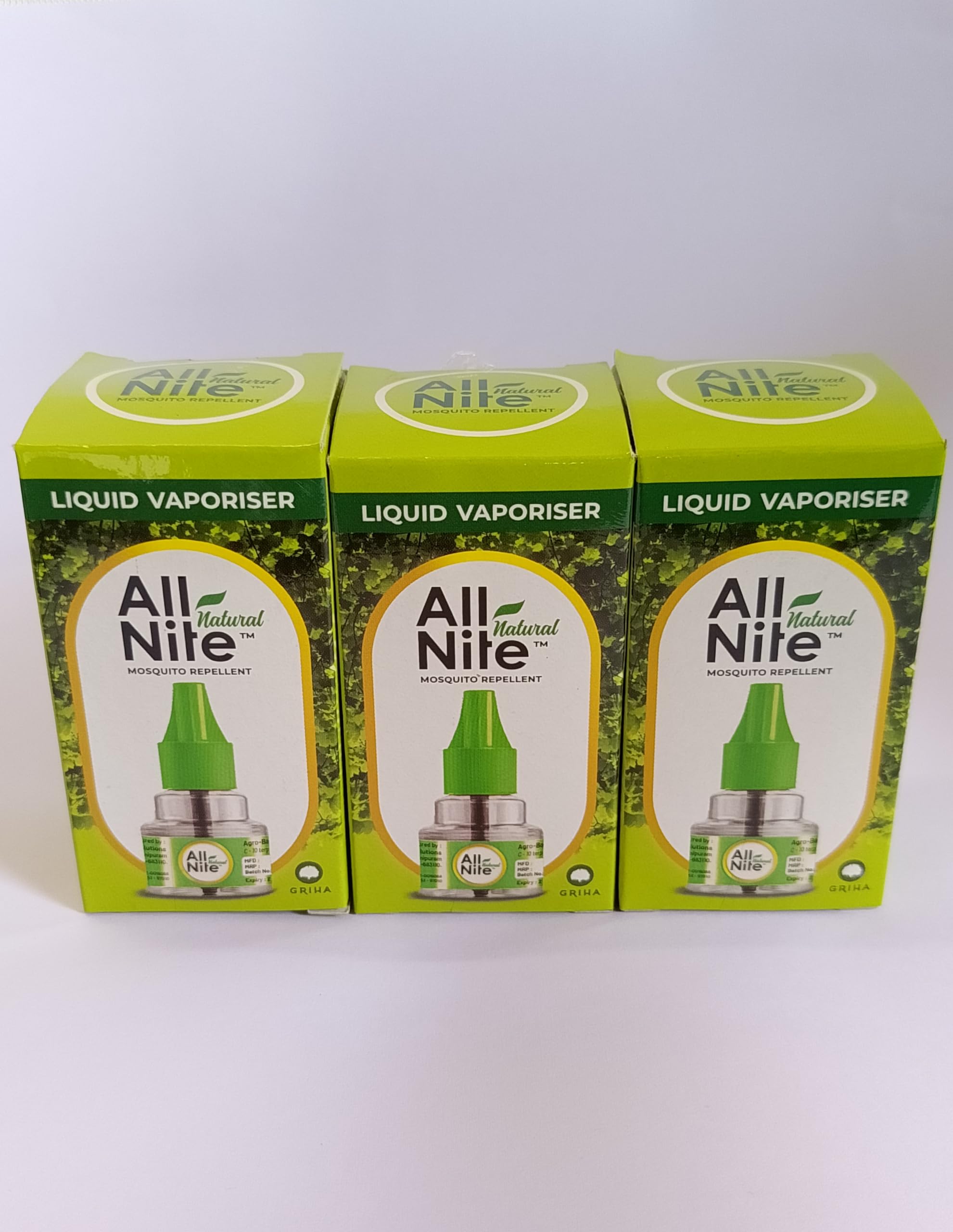 All Nite Natural Liquid Vapouriser Mosquito Repellent 45ml Each, (Pack of 3) 100% Natural Active Ingredients (Safe for Kids and Adults) 1
