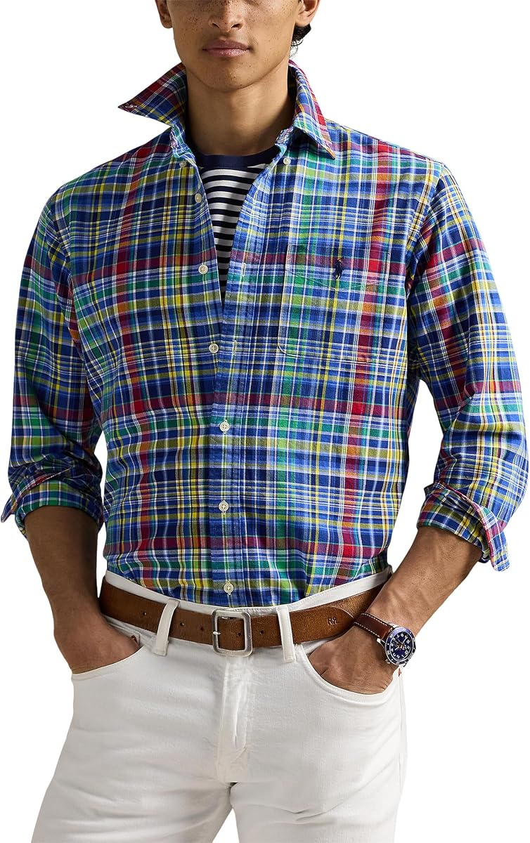Classic Fit Plaid Oxford Shirt
