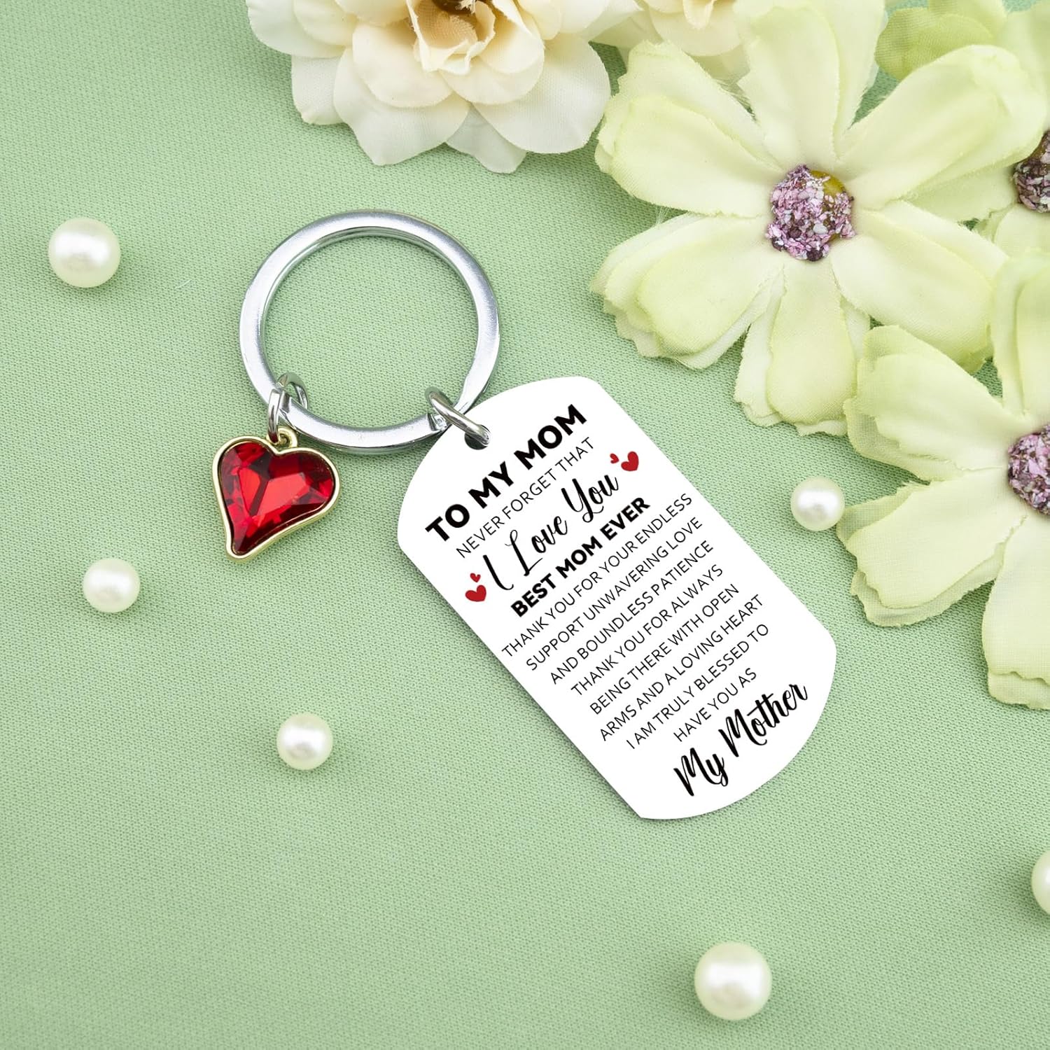 igvean Valentines Day Gifts for Moms Best Mom Ever Gifts Mother Gift from Daughter Son CuteMom Keychain Moms Birthday Gifts Ideas Christmas Mother's Day Present - Image 2