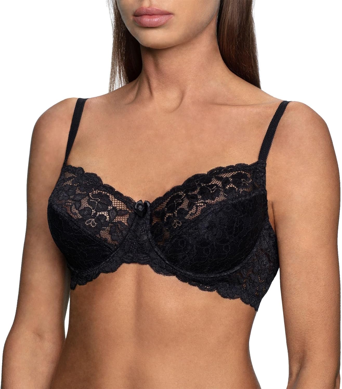 frugue Women's Lace Underwire Minimizer Unlined Bra