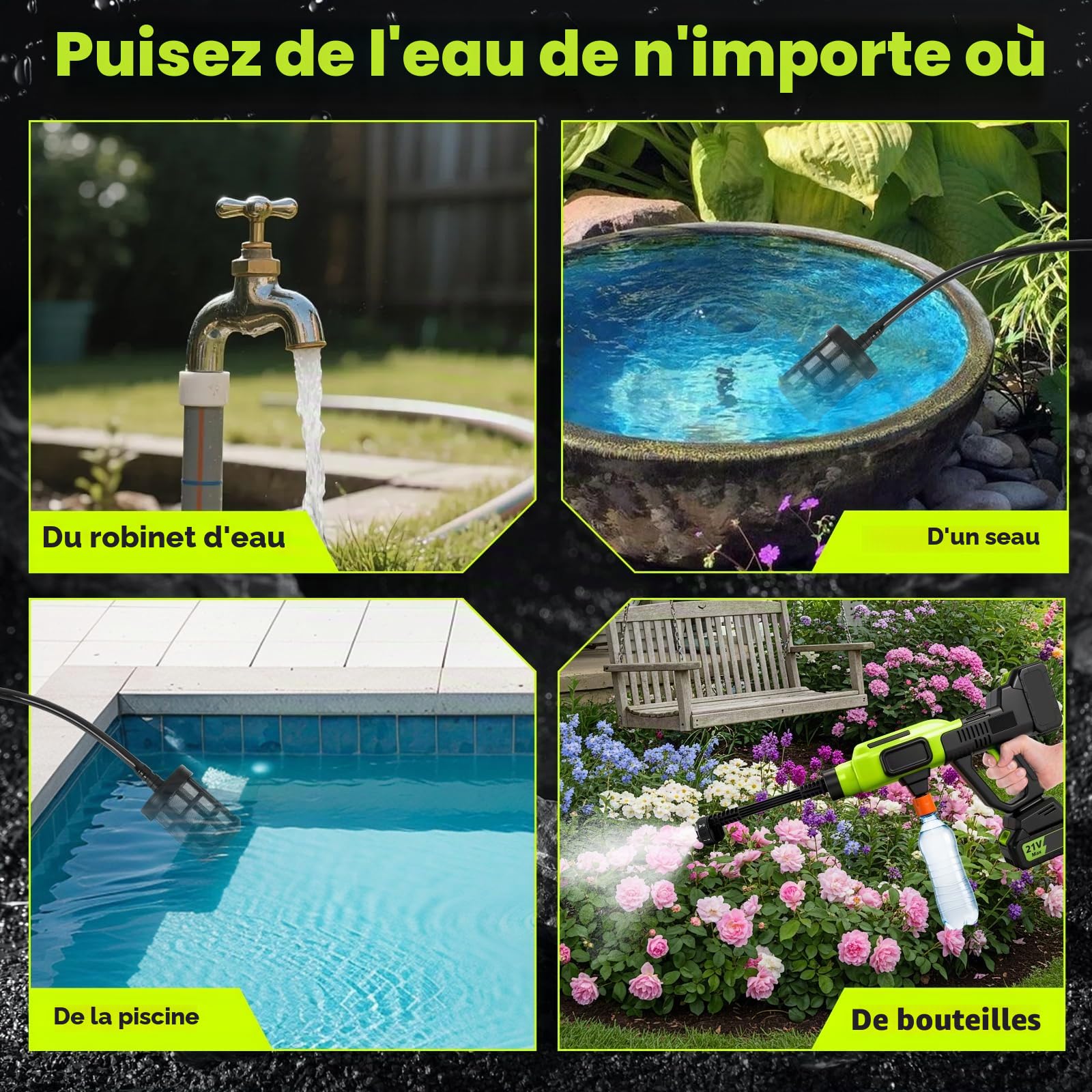 Roadtime Nettoyeur Haute Pression sans Fil avec Double Batterie 2600mAh
