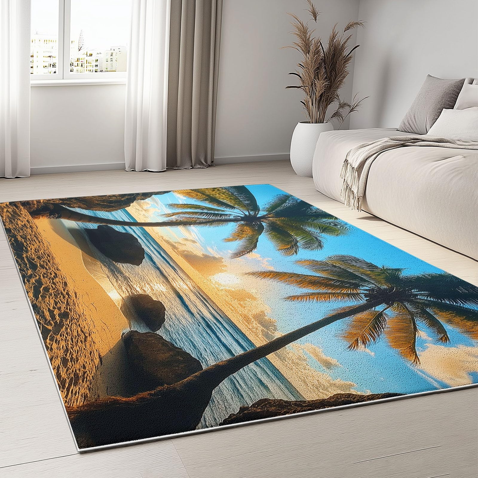 Tapis à poils courts lavable 120x180 cm doux et moelleux pour l'intérieur