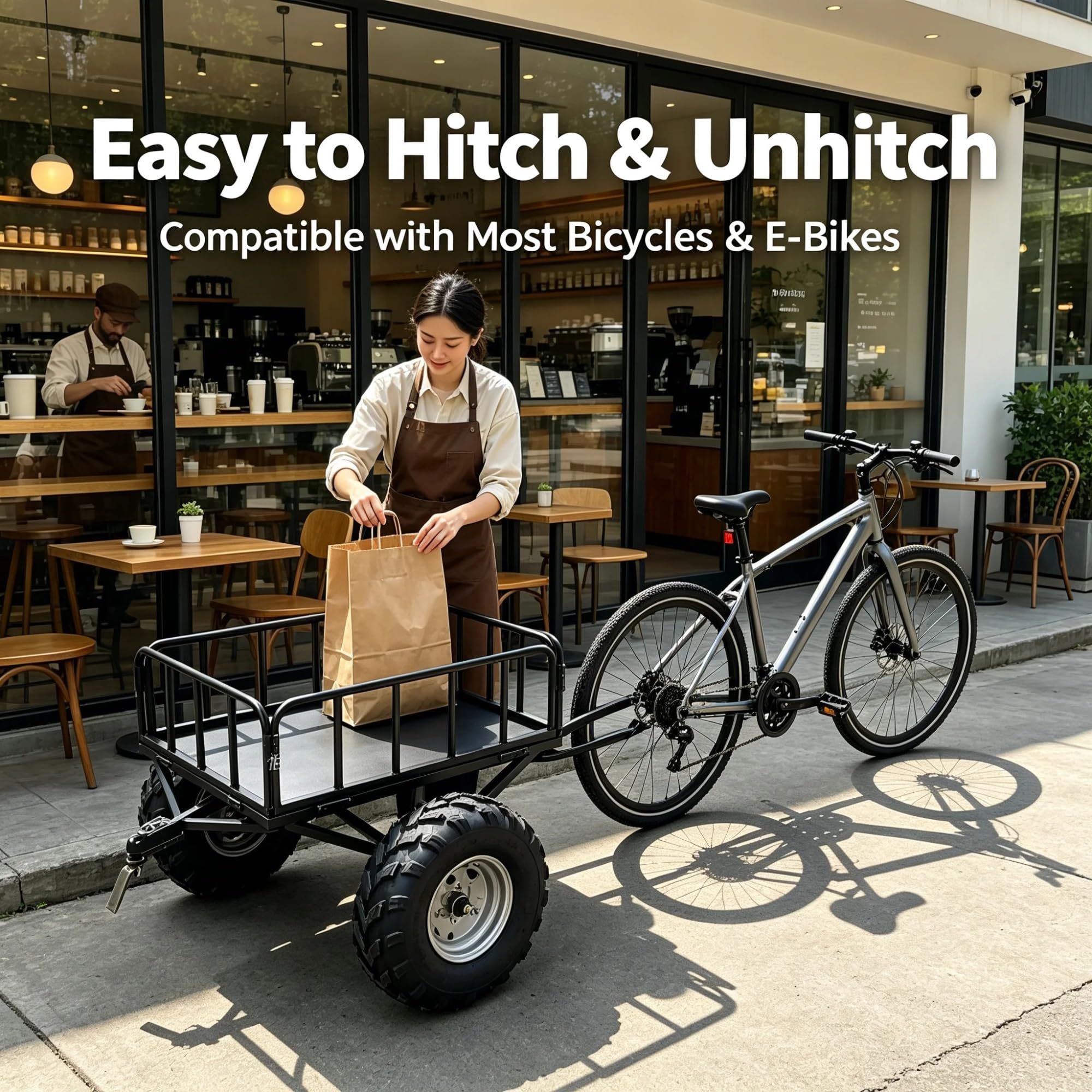 Remorque de Vélo à Roue Unique – Transporteur Tout-Terrain pour Vélos Électriques et Voyages