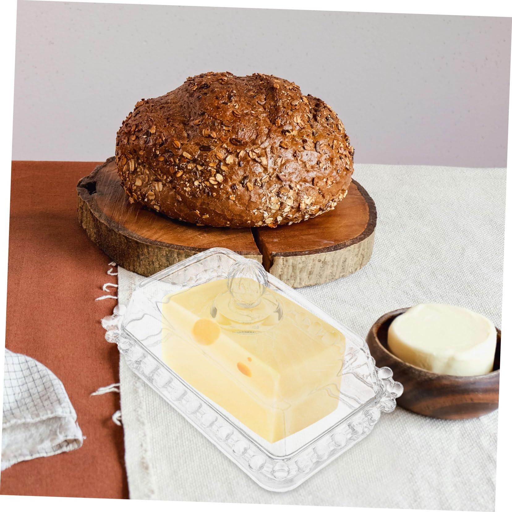 TOYANDONA Butterdose Kreatives Design mit Deckel Luftdichter Butterbehälter aus Glas zur Käse und Butteraufbewahrung Langlebig und Formstabil für Küche und Kühlschrank