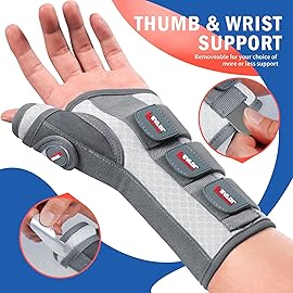 FEATOL Carpal Tunnel Wrist Brace Night Support, Thumb Spica Splint Right Hand for De Quervains Tenosynovitis, Tendonitis, Wrist Brace With Thumb Support-Large/XLarge-Women & Men, Pink