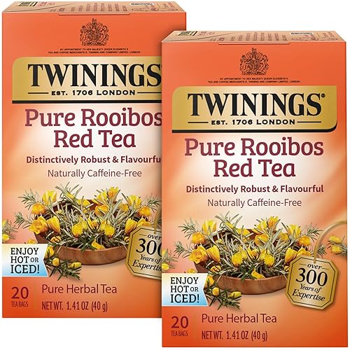 Miniatura 1 de Twinings of London Pure Rooibos - Té rojo a base de hierbas sabor a nuez sabor naturalmente dulce color té carmesí hojas de té seleccionadas a mano