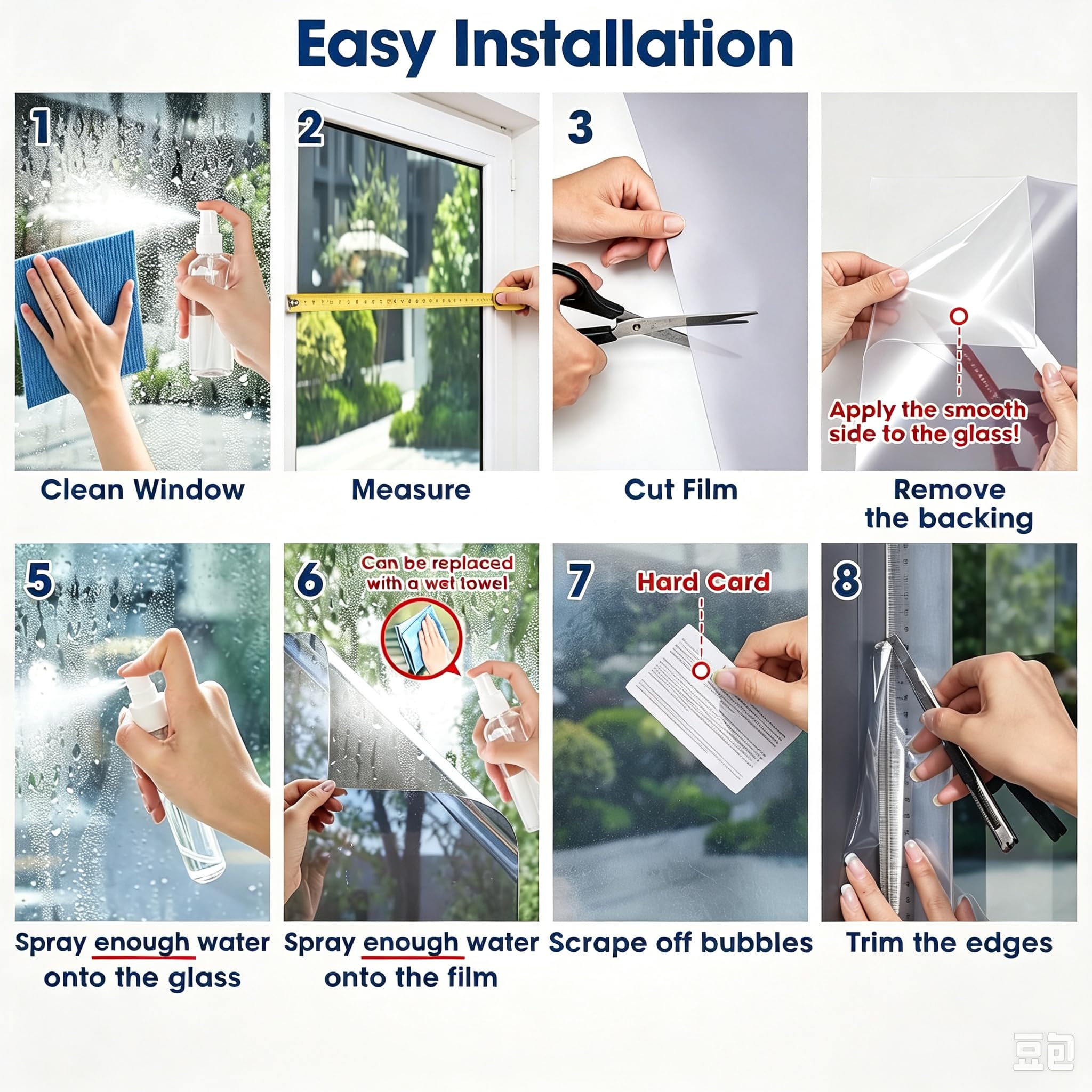 Lámina de espejo autoadhesiva, protección solar para ventana, protección visual, lámina reflectante para ventanas interiores, protección térmica, 99 % protección UV, protección solar (negro y