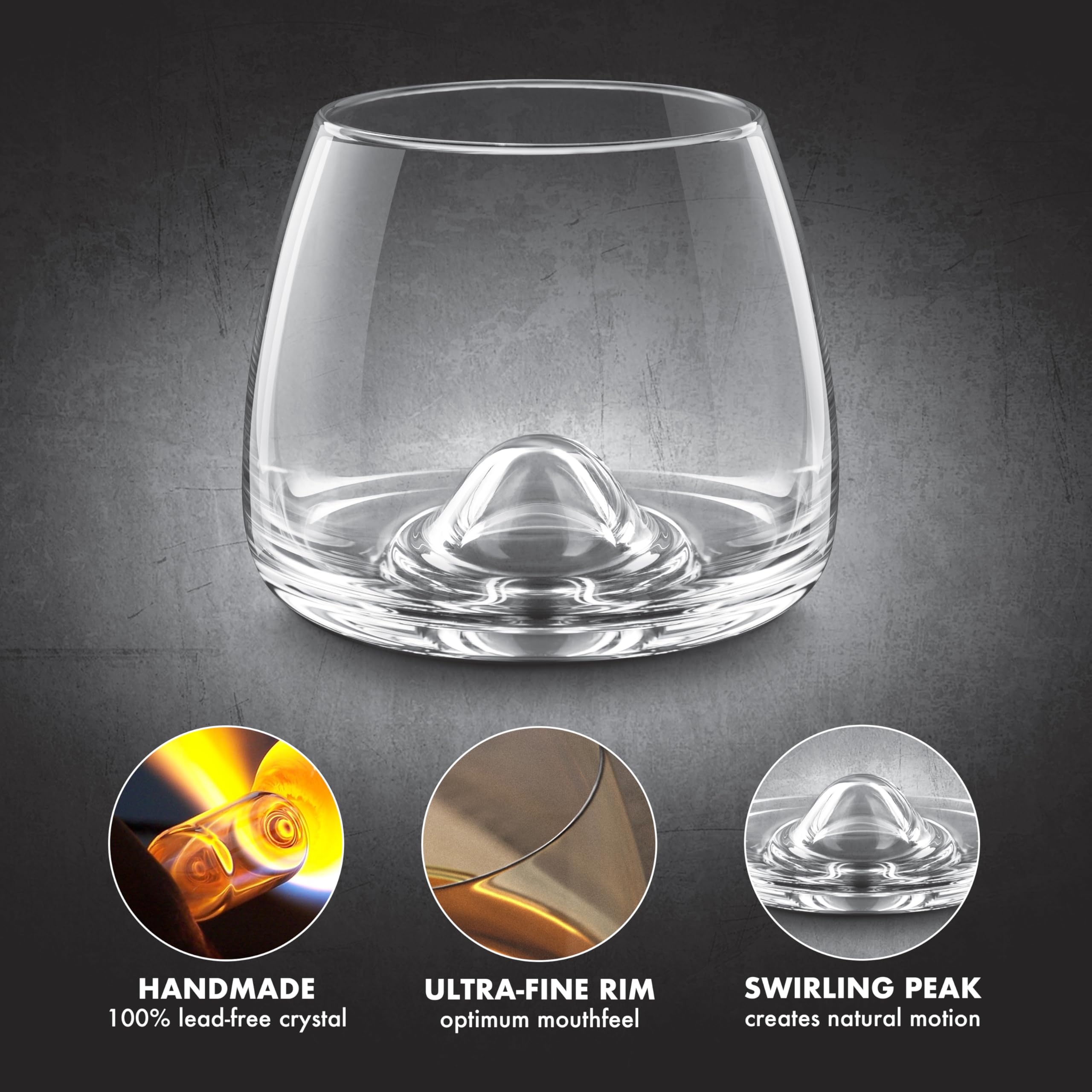 Final Touch Handmade Lead-Free Crystal Whiskey Glasses
