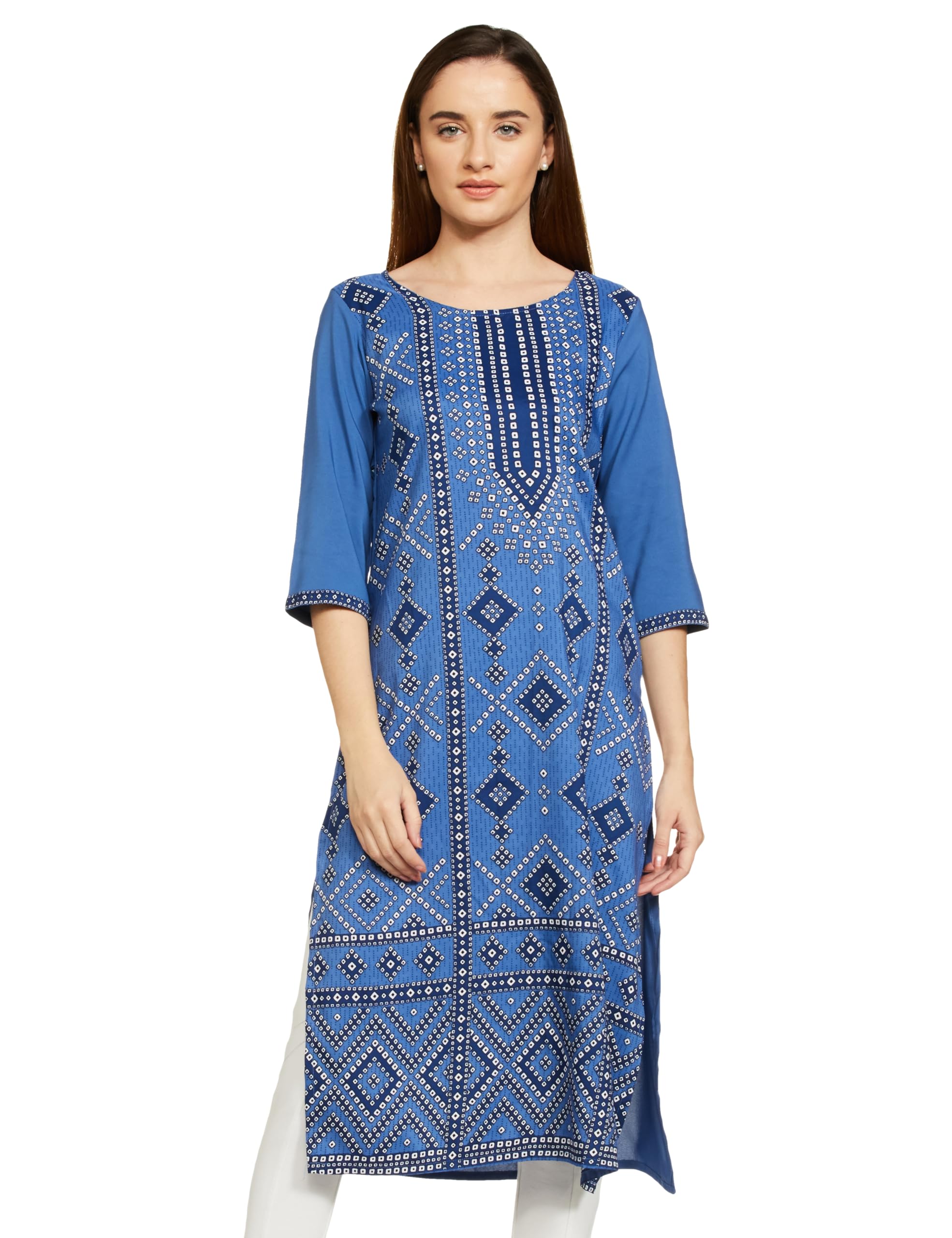 Ketch Womens Straight Kurta Slate/Blue in blue