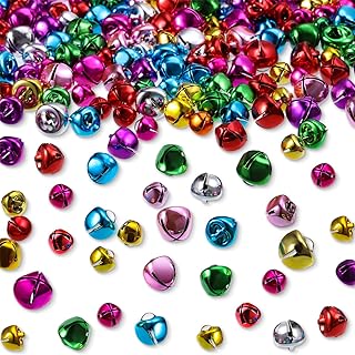 Christmas Bells, 300 Pieces Craft Bells, DIY Bells for Wreath, Holiday Home and Christmas Decoration (Multi-Color, 0.3/0.4/0.47 inch)