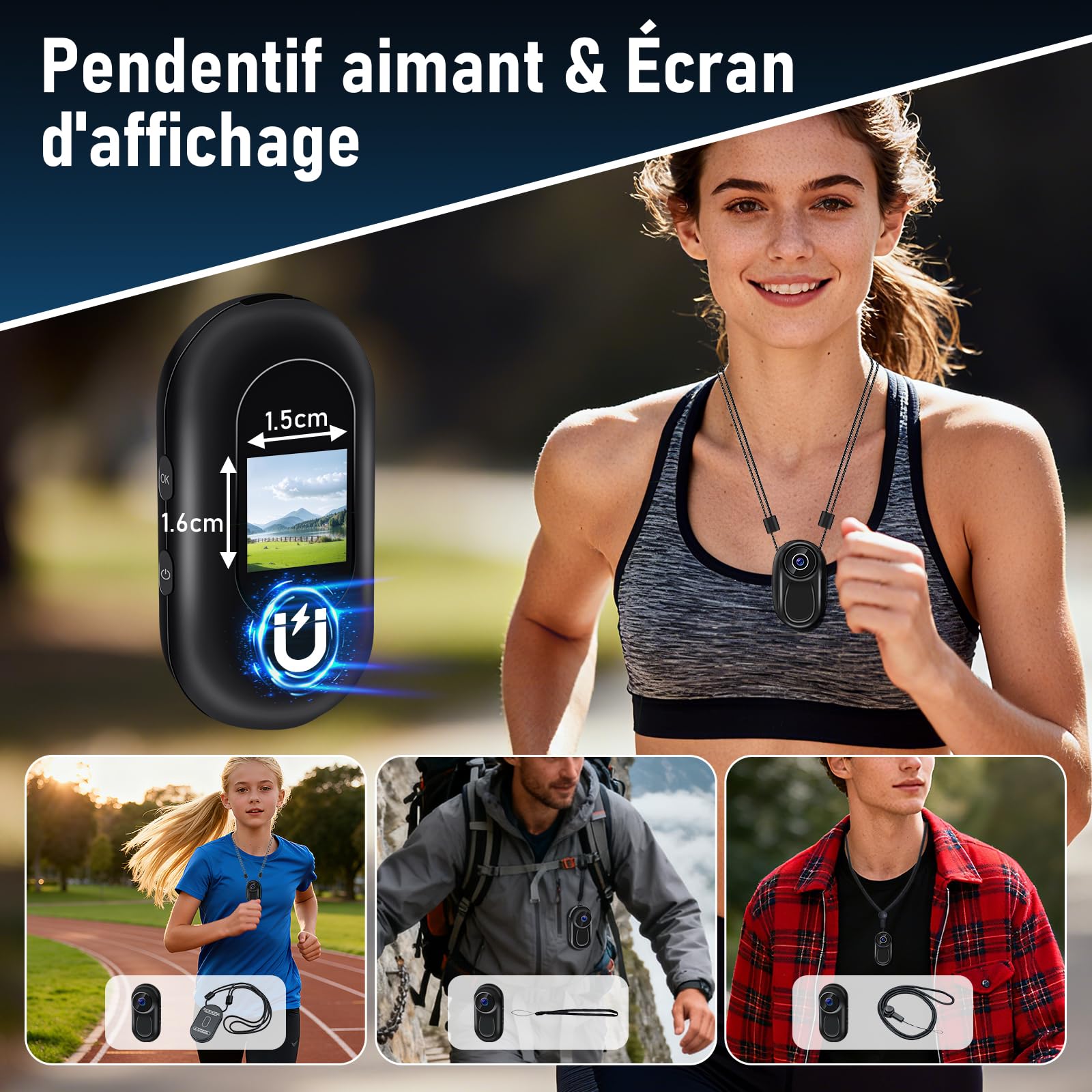 LXMIMI Mini Caméra d'action, Caméra Corporelle POV à 120°