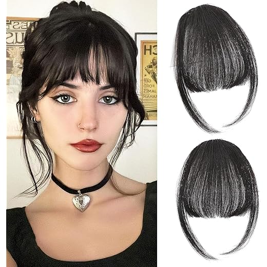 ELECTOMANIA Clip in Bangs Hair Extensions 7 Inch