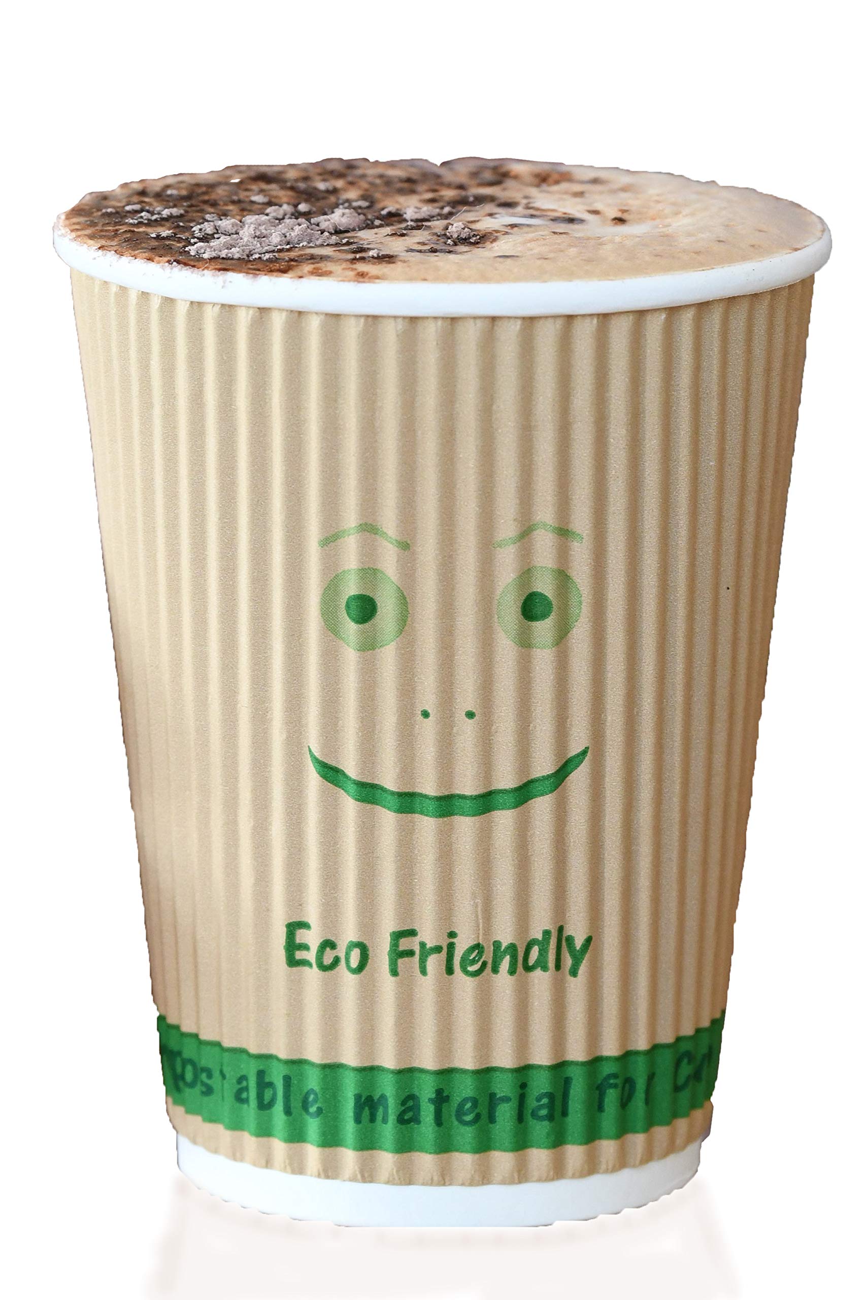 Disposable Compostable 16oz Coffee Cups (11.8 cents each) – 500 Biodegradable Hot Cups with USA-Made PLA Laminate to Enhance Strength and Insulation – Suitable for Tea, Soda, Water and Broth (16 oz)