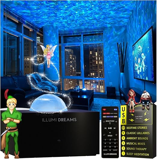 Star Projector | Galaxy Night Light for Kids + 50 Bedtime Stories | Lullabies | White Noise Machine with Remote | Story Telling Dream Machine Galaxy Projector for Bedroom Decor | Bluetooth Speaker