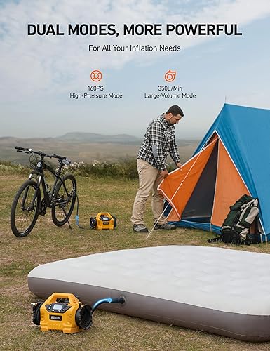 Miniatura 3 de AstroAI Inflador de neumáticos inalámbrico, compresor de aire portátil para automóvil de 160 PSI con pantalla HD, 3 fuentes de alimentación y