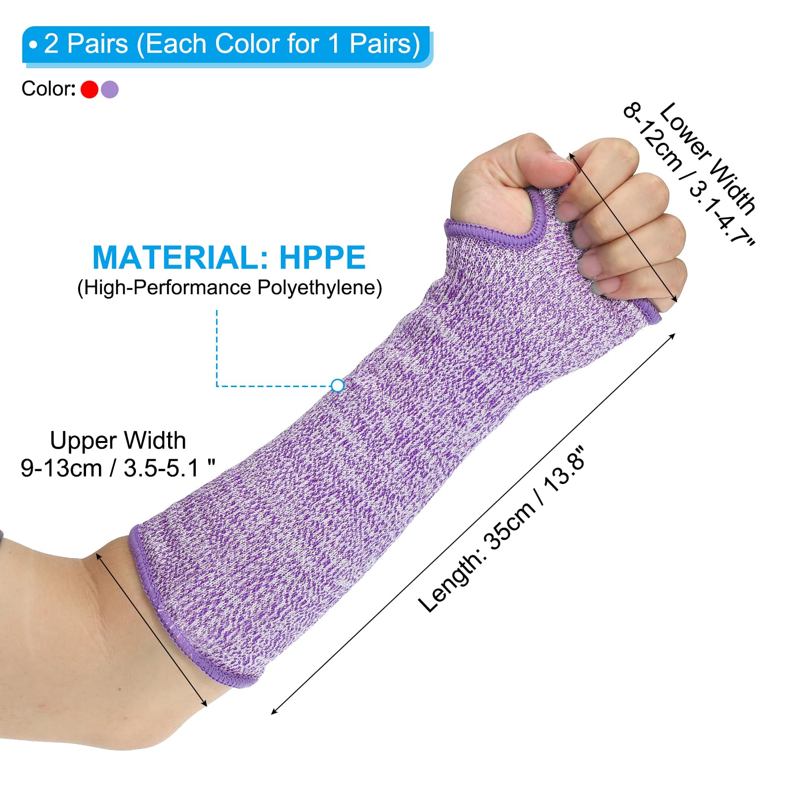 PATIKIL 14 Inch Cut Resistant Sleeve - Image 2