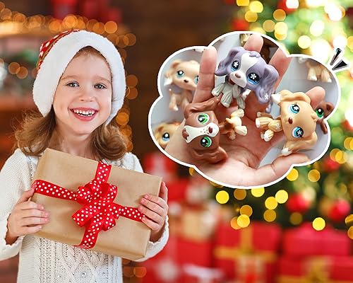 Miniatura 3 de Juego de 3 mascotas LPS al azar y 7 accesorios LPS LPS de pelo corto gato agachado gato lobo y Collie Cocker Spaniel gran danés perro salchicha