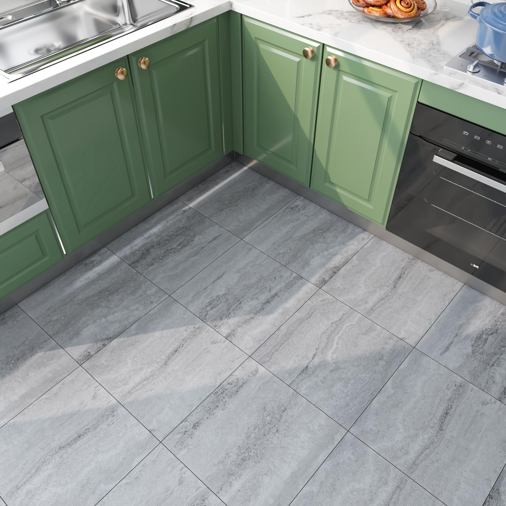 Livelynine Suelo Vinilico Autoadhesivo Baño Efecto Piedra Gris Suelo Vinilo Autoadhesivo Cocina 30x30 32 Baldosas Impermeable Vinilo Adhesivo Suelos Habitación Losetas de Vinilico Adhesivo para Suelos
