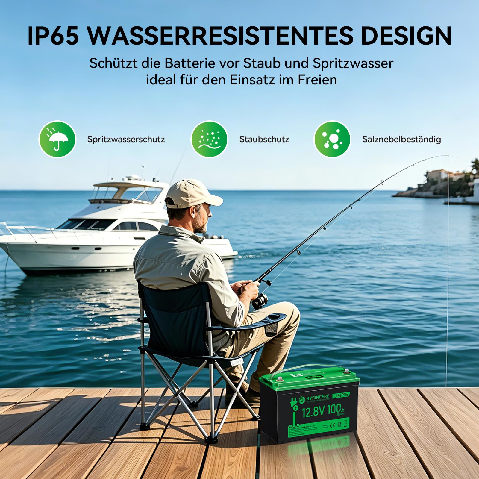 12V 100Ah LiFePO4 Lithium Batterie mit LED, Max.15000 Zyklen & 100A Intelligente BMS, 12 Volt Deep Cycle Akku 1280Wh Wiederaufladbare für Wohnmobil, Camping, Solar Home Systeme, Boote