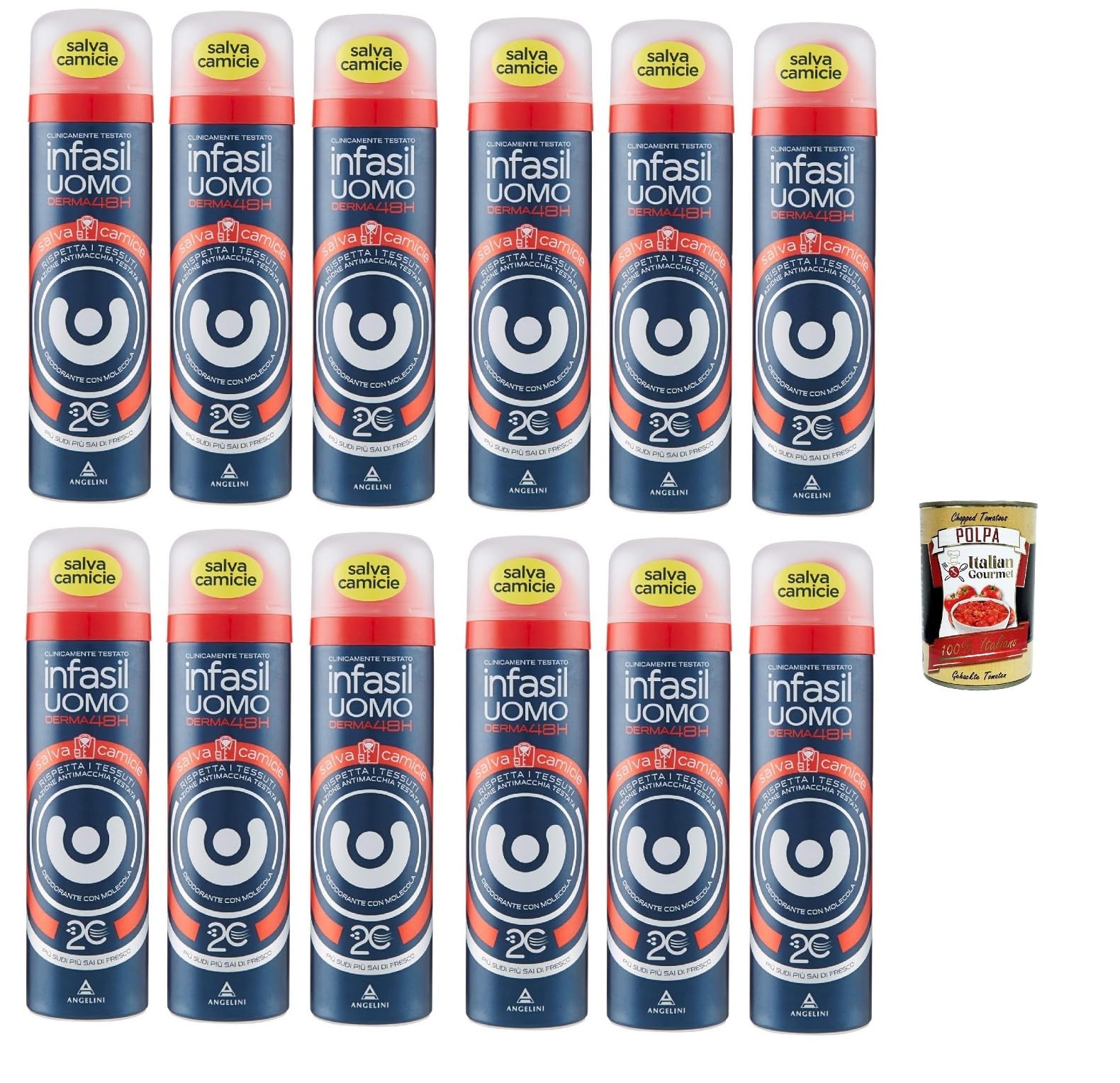 Italian Gourmet Deodorante Spray Uomo Deo für Herren Derma 48h, 12 x 150ml