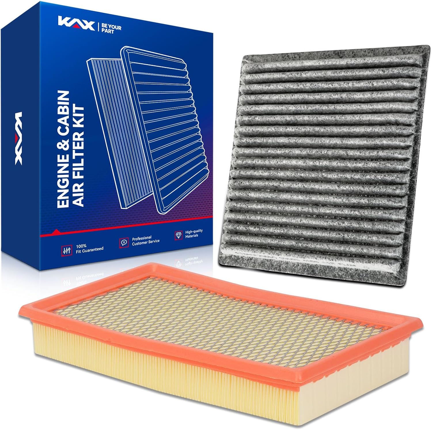 KAX Engine & Cabin Air Filter Kit, Replacement for Ford Edge 2007-2014, Lincoln MKX 2007-2015, Mazda CX-9 2007-2015, Replace# CA10242 CF10547