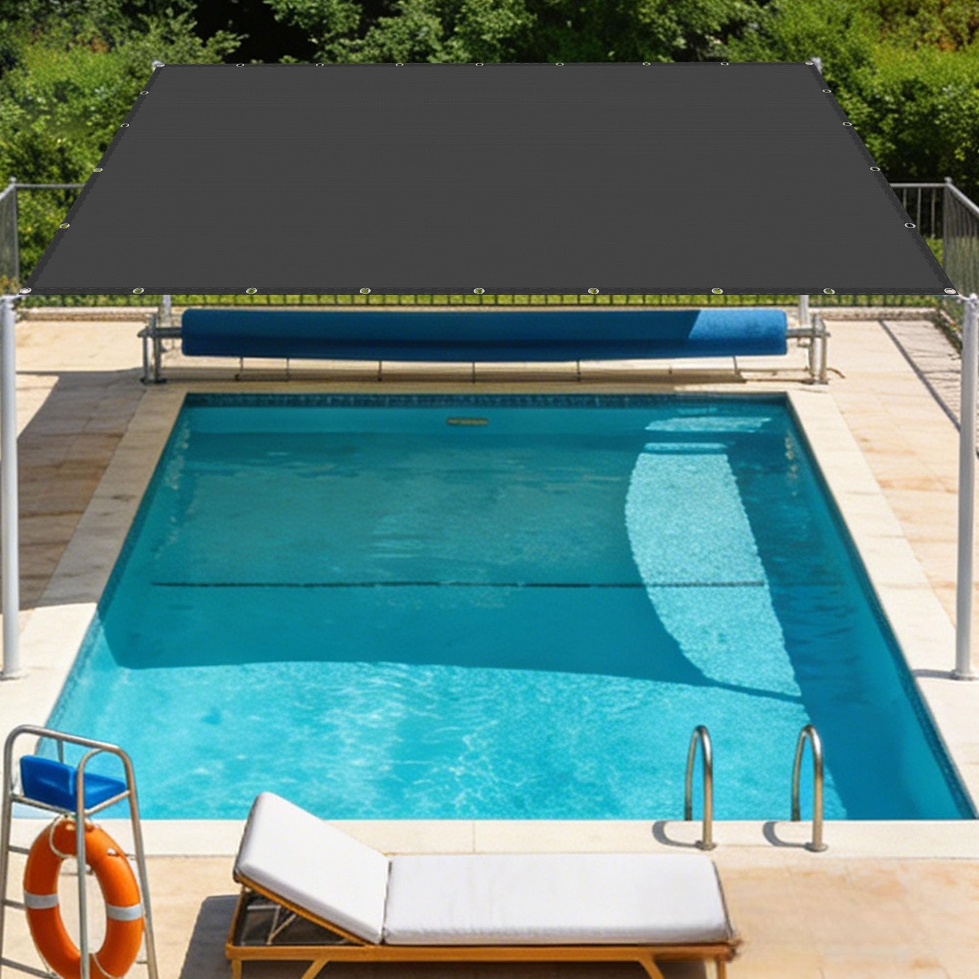 Toile ombrage imperméable 400x500 cm anti-UV pour ombrager un grand patio