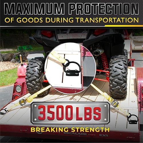 Miniatura 2 de PAMAZY 4 anillos en D de acero resistente, anclajes de amarre ultraduraderos de 3500 libras, resistencia a la rotura, ganchos de montaje en