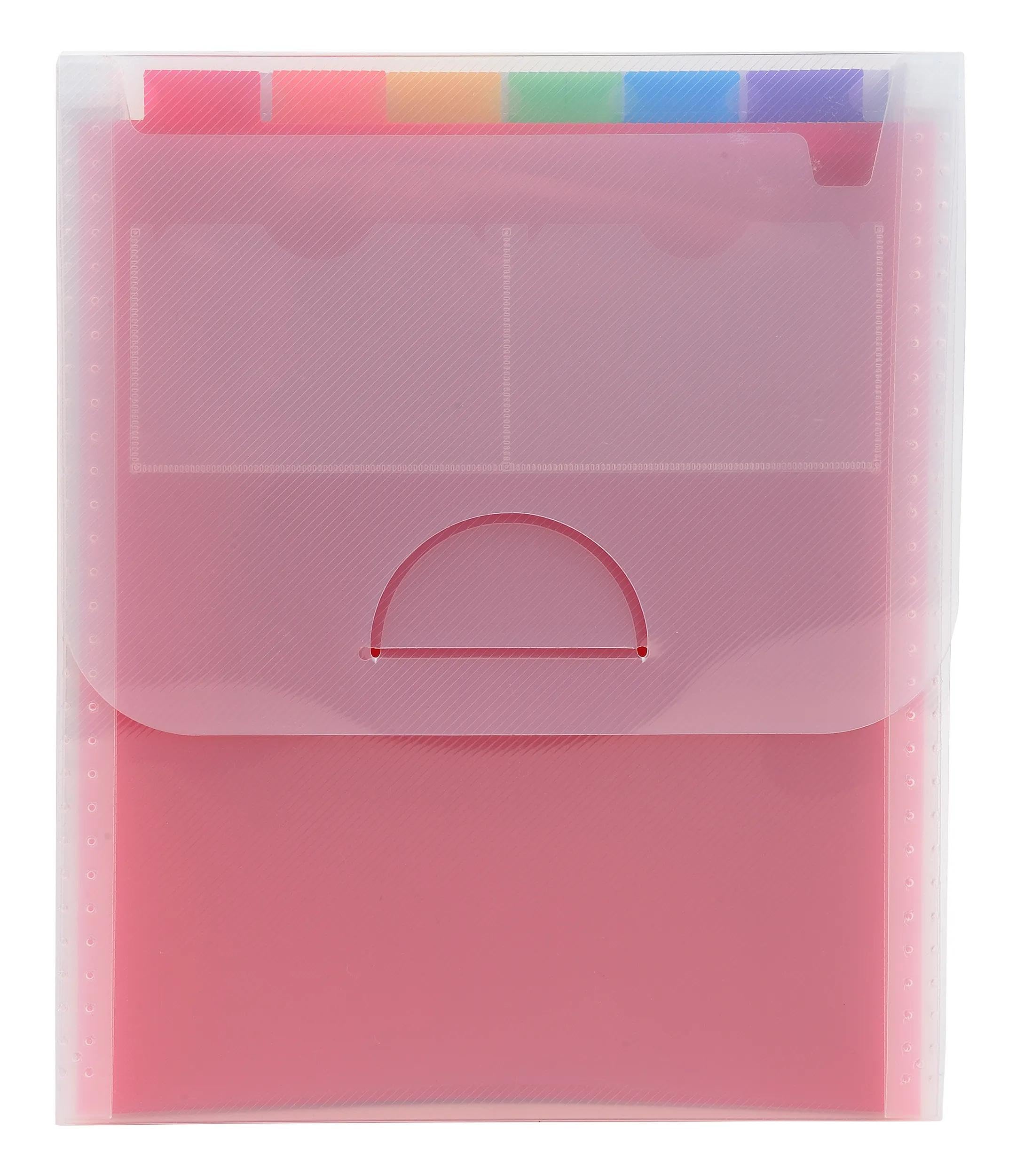 Exacompta - Ref. 55798E – Caja de 5 clasificadores, maletín vertical Crystal – cubierta e interior de PP – con 2 portaetiquetas en la cara – 6 compartimentos – Dim 25,5 x 30,5 cm – para A4 – Cristal