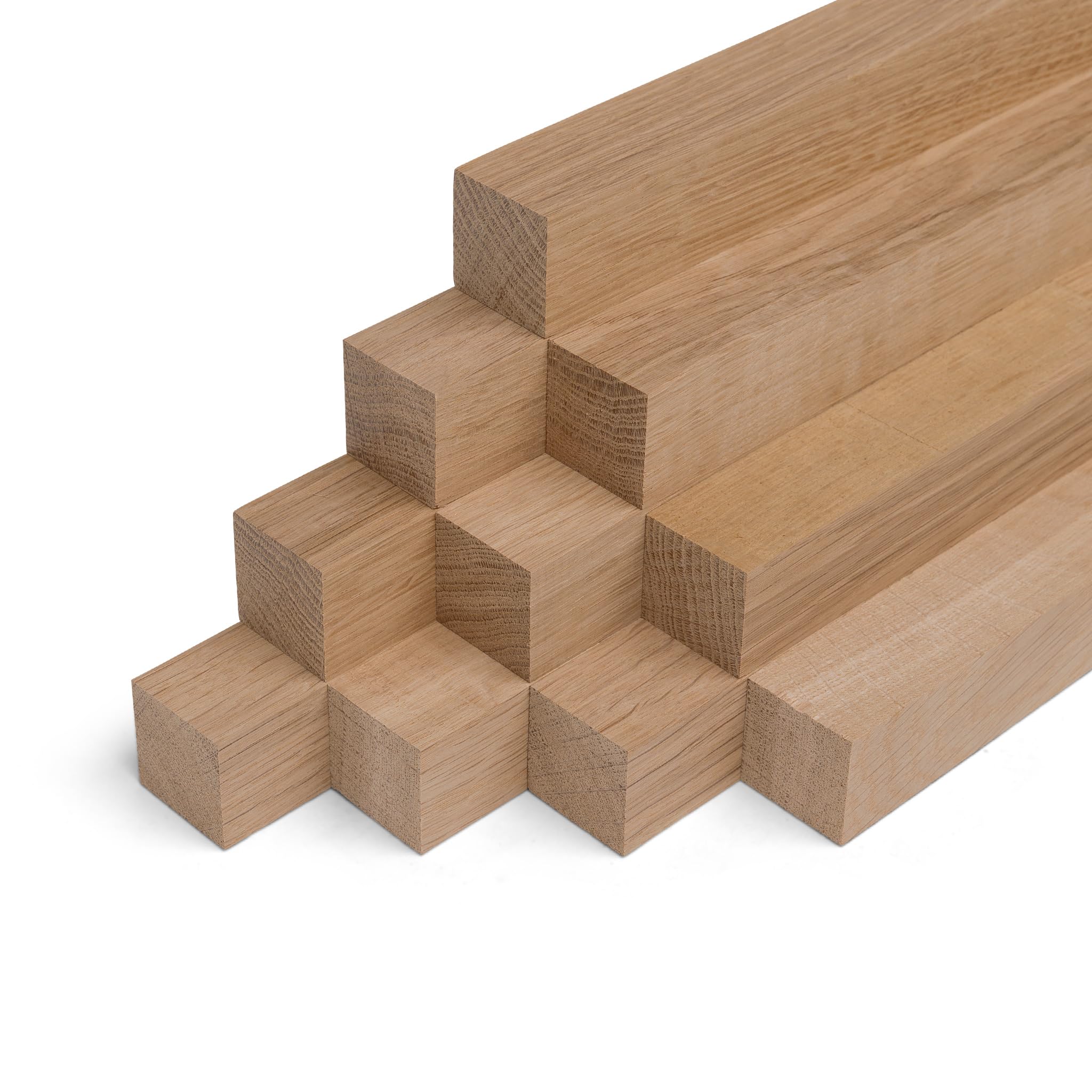 10er‑Set Holzleisten Eiche gehobelt 500 × 30 × 30 mm – Massivholzleisten naturbelassen & verleimfertig – für Möbelbau, Innenausbau & DIY