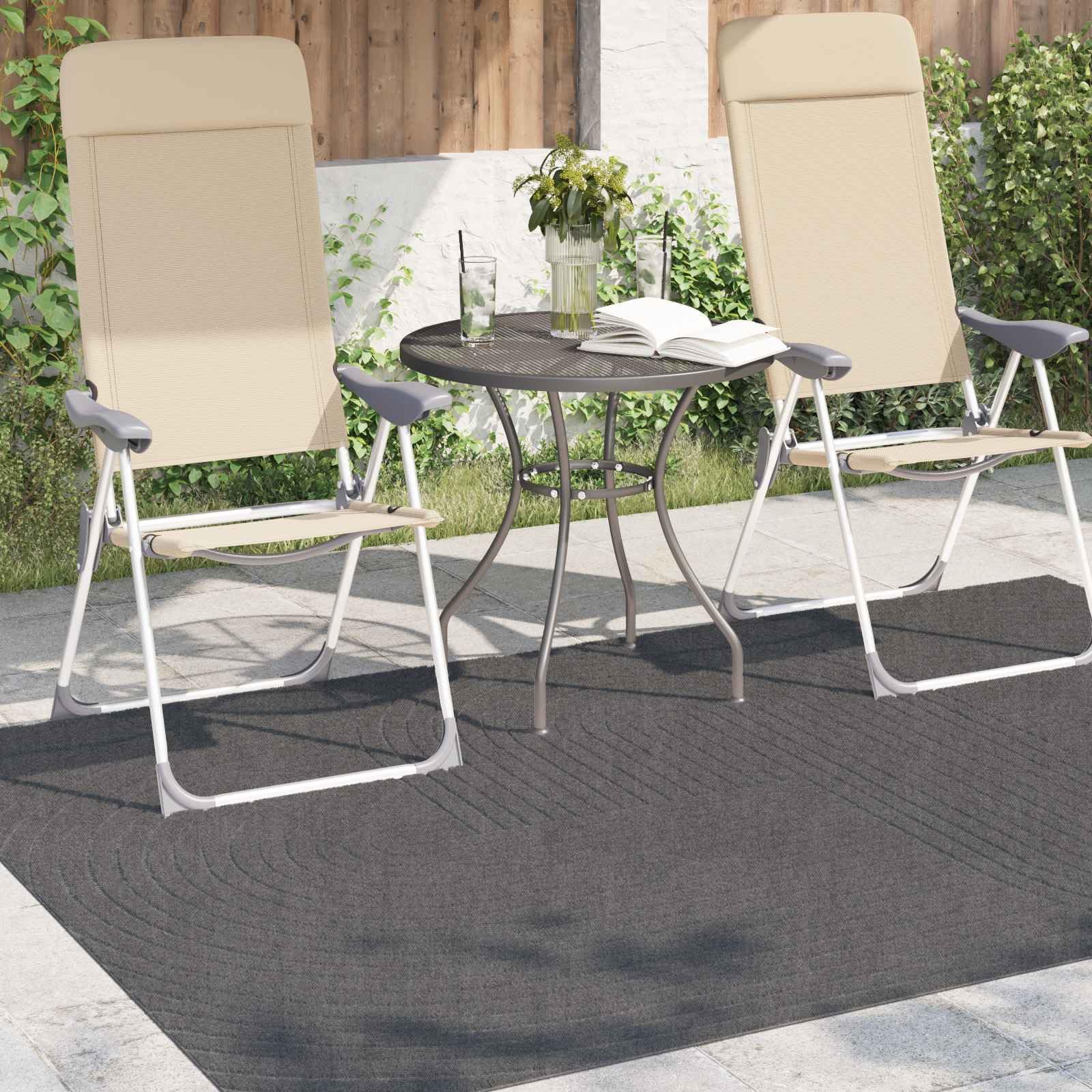 Palmeras Tapis en polyester avec dessous antidérapant, lavable, insonorisant, convient pour salon, couloir, cuisine, chambre d'enfant, utilisation en extérieur Anthracite 170 x 120 cm