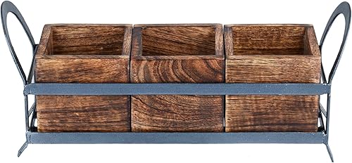 Miniatura 3 de Soporte de madera para cubiertos y cubiertos organizador de cubiertos y cubiertos Cucharas, tenedores, cuchillos y servilletas (diseño 8)